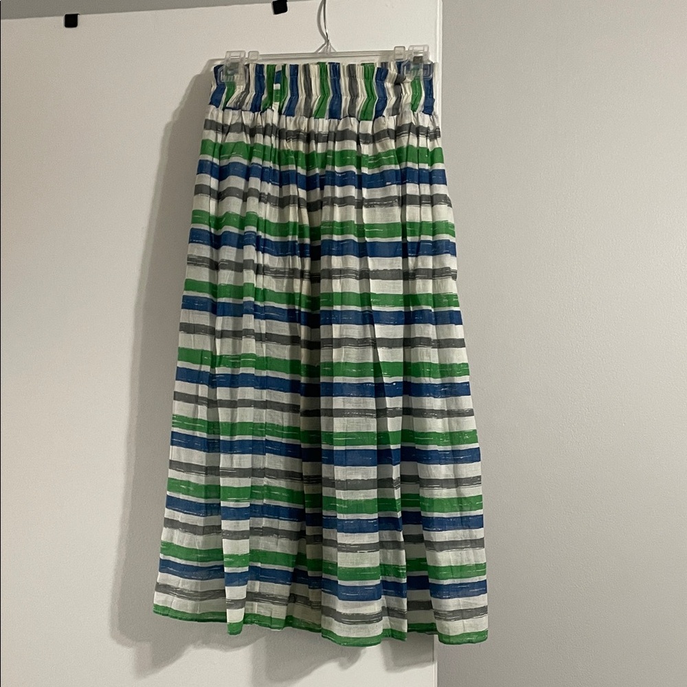Striped Green and Blue Women's Skirt